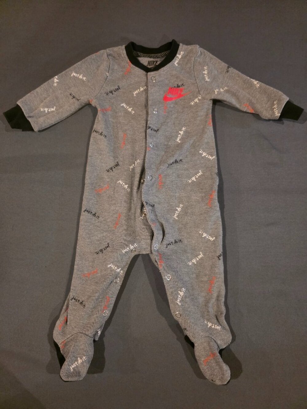 Nike Boys Size 6 Month Gray Footed Coveralls